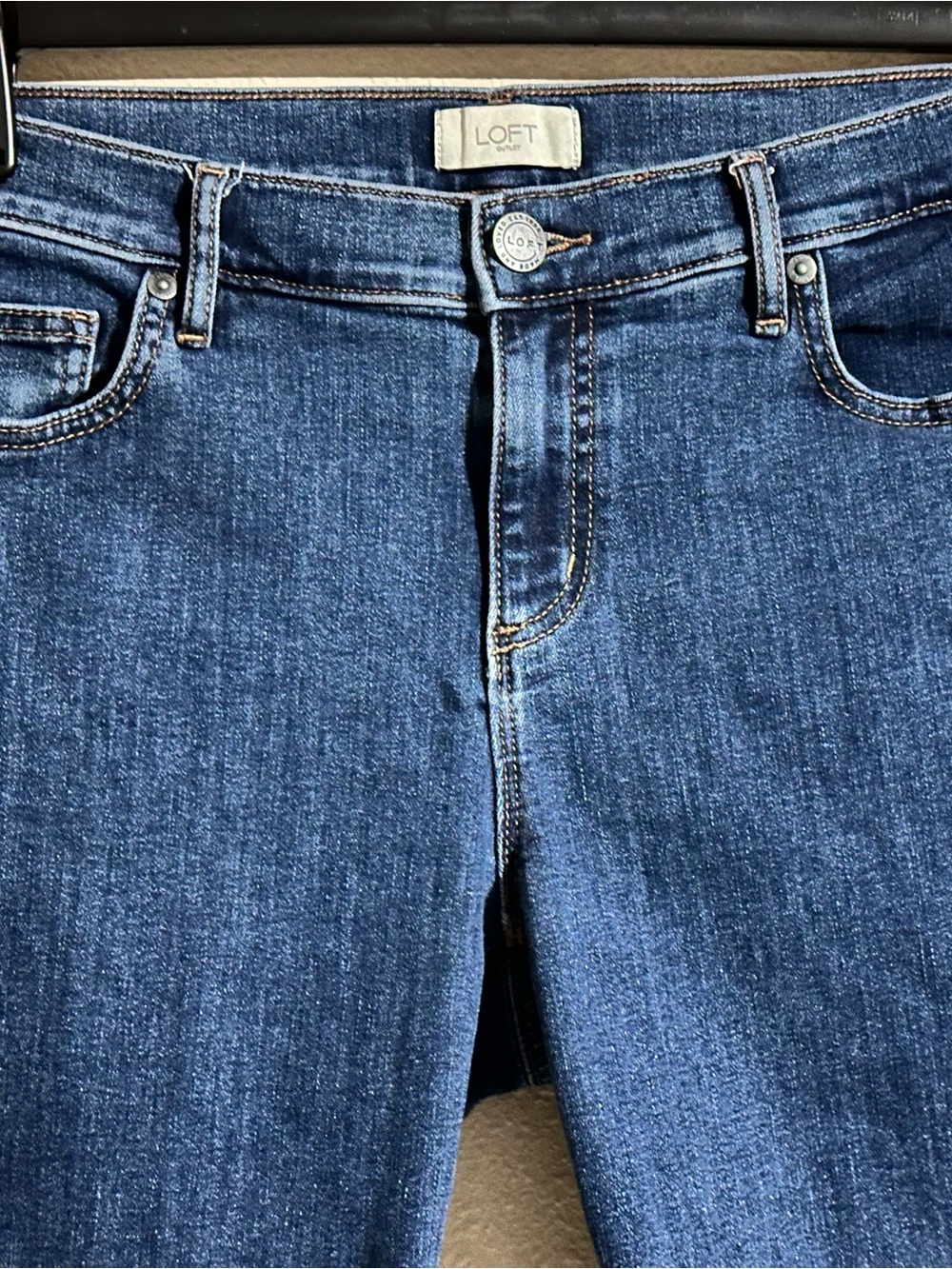 LOFT Outlet Deep Indigo Denim Bermuda Shorts - Picture 2 of 8